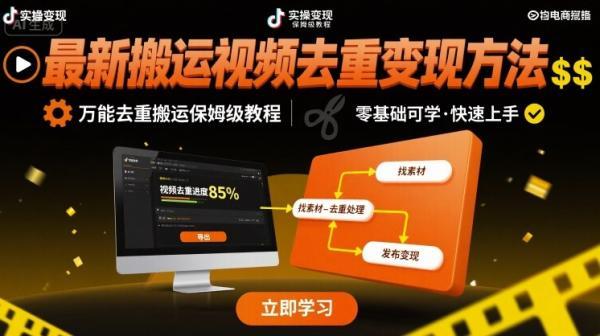 最新搬运视频去重变现方法，万能去重搬运保姆级教程 图1
