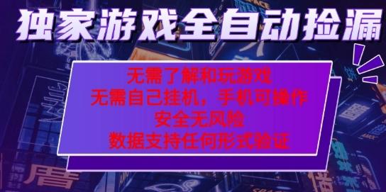 游戏全自动捡漏项目，最新独家玩法，每天操作几十分钟，无任何难度，当天见收益【揭秘】 图1