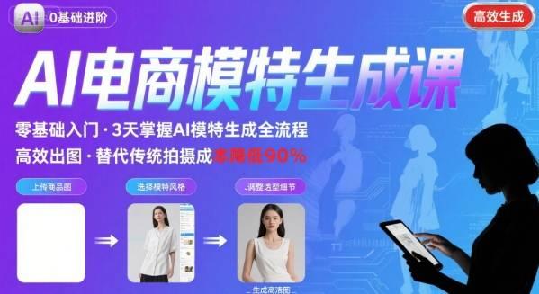AI模特进阶课程，0基础高效生成逼真电商模特图 图1