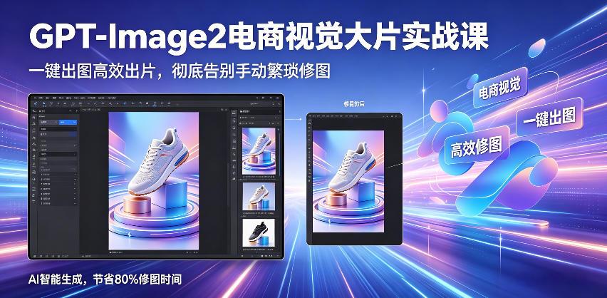GPT-Image2电商视觉大片实战课，一键出图高效出片，彻底告别手动繁琐修图（更新） 图1