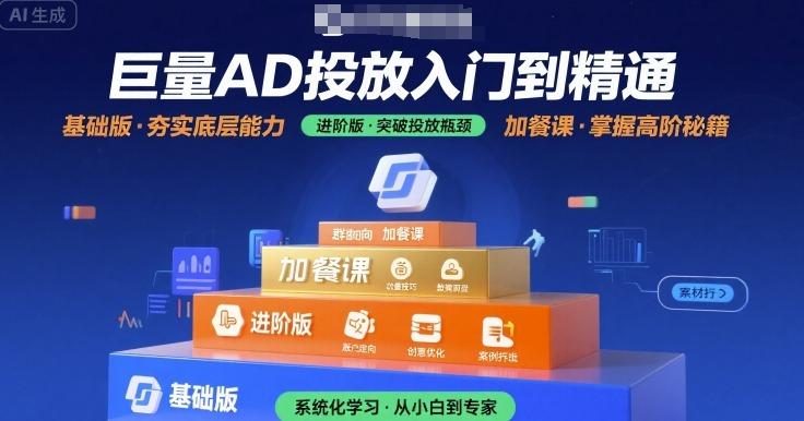 巨量AD投放入门到精通，基础版+进阶版+加餐课 图1