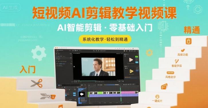 短视频AI剪辑教学视频课，入门到精通 图1
