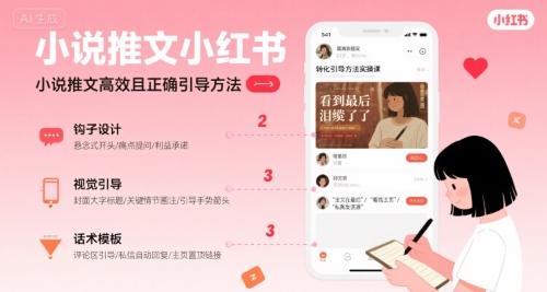 小说推文小红书高转化引导方法实操课，小说推文高效且正确引导方法 图1