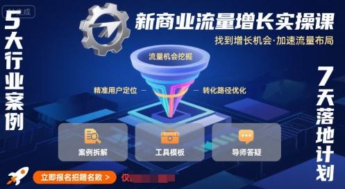 新商业流量增长实操课，找到增长机会，加速流量布局 图1