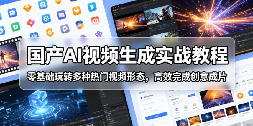 国产AI视频生成实战教程，零基础玩转多种热门视频形态，高效完成创意成片 图1
