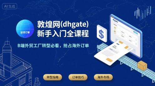 敦煌网(dhgate)新手入门全课程，B端外贸工厂转型必看，抢占海外订单 图1