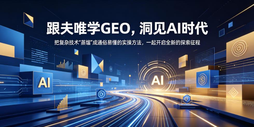 跟夫唯学GEO，洞见AI时代，把复杂技术“蒸馏”成通俗易懂的实操方法，一起开启全新的探索征程 图1