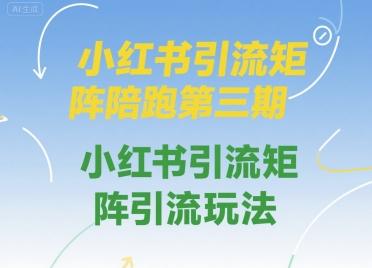 小红书引流矩阵陪跑第三期，小红书引流矩阵引流玩法 图1