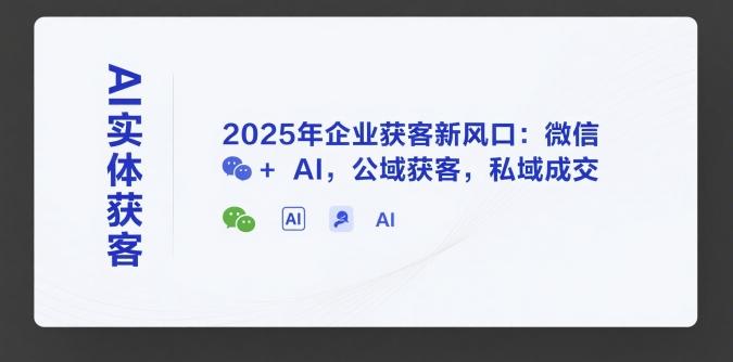 AI实体获客，2025年企业获客新风口：微信+ AI，公域获客，私域成交 图1