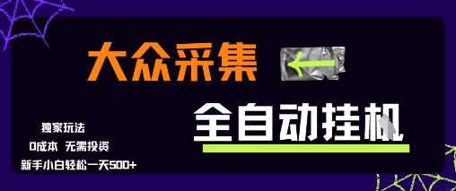 大众采集全自动玩法,新手小白轻松一天5张+,操作简单零成本【揭秘】 图1