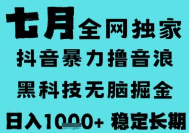 7月最新风口抖音无人直播撸音浪，长期稳定，非短期，全自动运行，低门槛无脑，日入1k+【揭秘】 图1