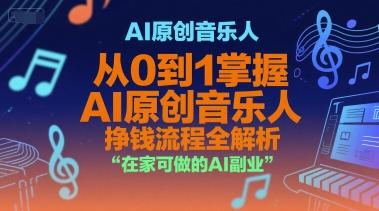AI原创音乐人，从0到1掌握AI原创音乐人挣钱流程全解析，在家可做的AI副业 图1