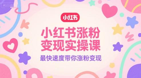小红书涨粉变现实操课，最快速度带你涨粉变现 图1