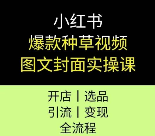 小红书爆款种草视频图文封面实操课，开店、选品、引流、变现全流程 图1