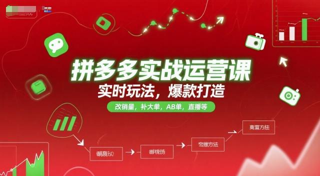 拼多多实战运营课，实时玩法，爆款打造，改销量，补大单，AB单，直播等（更新2025月） 图1