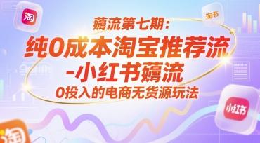 薅流第七期：纯0成本淘宝推荐流-小红书薅流最新版目，0投入的电商无货源玩法（附赠往期） 图1