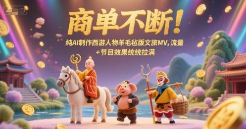 商单不断!纯AI制作西游人物羊毛毡版文旅MV,流量+节目效果统统拉满 图1