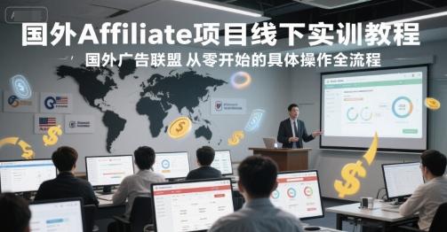 国外Affiliate项目线下实训教程,国外广告联盟从零开始的具体操作全流程 图1
