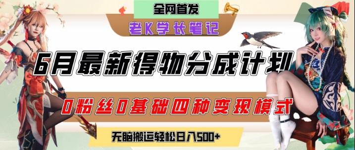6月份最新得物创作者分成计划2.0玩法,0粉丝0基础四种模式变现,从隐蔽渠道无脑搬运,日入2张 图1