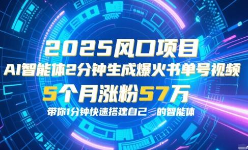 AI智能体2分钟一键生成爆火书单号原创视频,5个月涨粉57w,带你零代码1分钟搭建智能体 图1