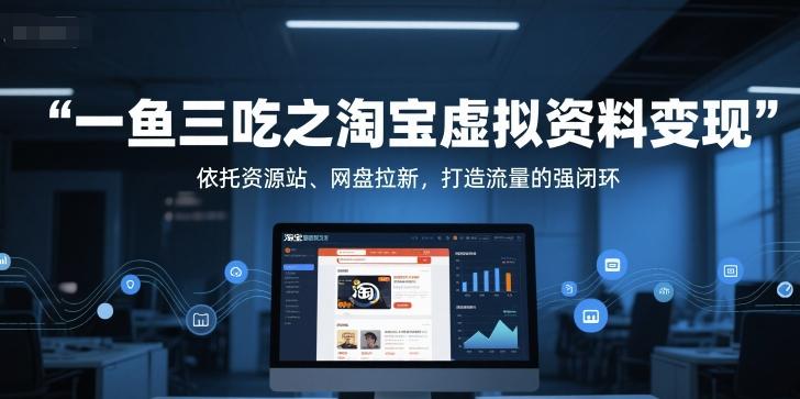 一鱼三吃之淘宝虚拟资料变现，依托资源站、网盘拉新，打造流量的强闭环 图1