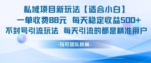 私域项目新玩法【适合小白】 一单收费88.每天稳定收益几张 图1