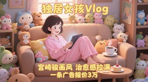 单个账号涨粉71W!用AI制作独居女孩Vlog,宫崎骏画风,治愈感拉满,一条广告报价3W 图1