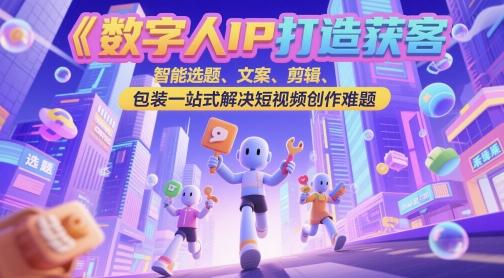 数字人IP打造获客变现实操课，智能选题、文案、剪辑、包装一站式解决短视频创作难题 图1