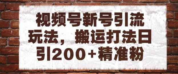 视频号新号引流玩法，搬运打法日引200+精准粉，可矩阵放大【揭秘】 图1