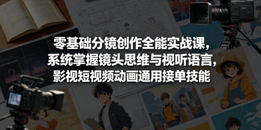 零基础分镜创作全能实战课，系统掌握镜头思维与视听语言，影视短视频动画通用接单技能 图1