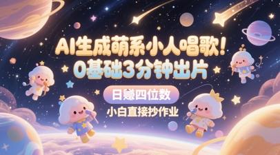 AI生成萌系小人唱歌,0基础3分钟出片,28个作品涨粉8.9W,单条最高19W赞,日入四位数,小白直接抄作业 图1