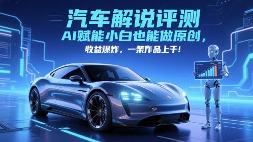 抖音汽车解说评测赛道,AI赋能小白也能做原创,收益爆炸,一条作品上千 图1