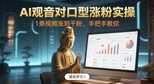 AI观音对口型涨粉实操,1条视频涨到千粉,手把手教你 图1
