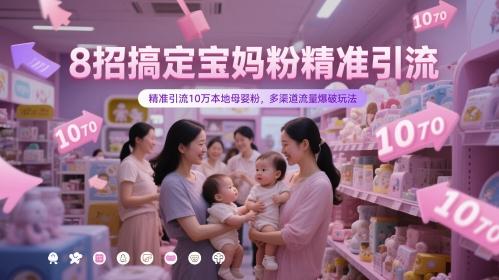 8招搞定宝妈粉精准引流，精准引流10万本地母婴粉，多渠道流量爆破玩法 图1