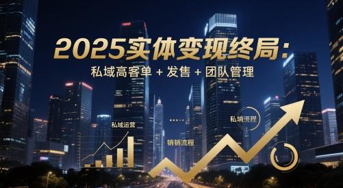 2025实体变现终局:私域高客单+发售+团队管理 图1