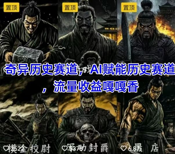 抖音奇异历史赛道，AI赋能历史赛道，流量收益嘎嘎香，狂撸伙伴计划 图1