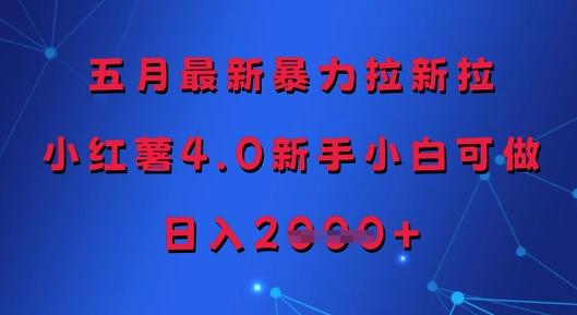 五月最新暴力拉新拉，小红薯4.0新手小白可做，日入多张 图1