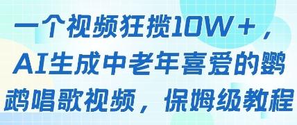 一个视频狂揽10W+点赞,AI生成中老年喜爱的鹦鹉唱歌视频,保姆级教程,轻松挣取创作者分成 图1