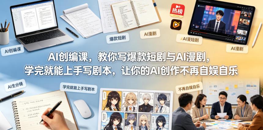 AI创编课，教你写爆款短剧与AI漫剧，学完就能上手写剧本，让你的AI创作不再自娱自乐（更新0521） 图1