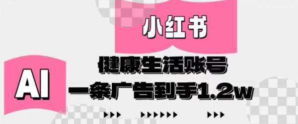 小红书AI健康生活账号，作品制作简单好变现，一条广告到手1.2w 图1