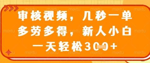 视频审核员，几秒一单，不限时间，不限地点，多做多得，新人小白一天轻松几张+【揭秘】 图1