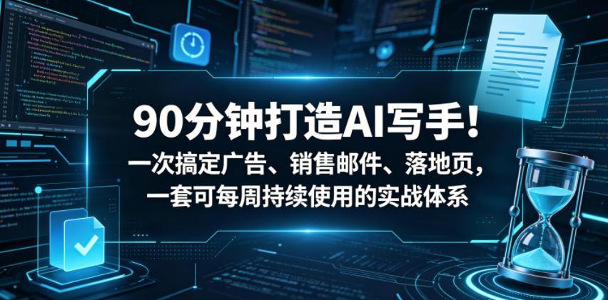 90分钟打造AI写手！一次搞定广告、销售邮件、落地页，一套可每周持续使用的实战体系【原创双语字幕】 图1