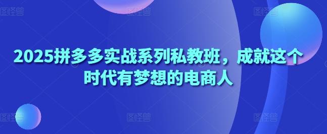 2025拼多多实战系列私教班，成就这个时代有梦想的电商人 图1