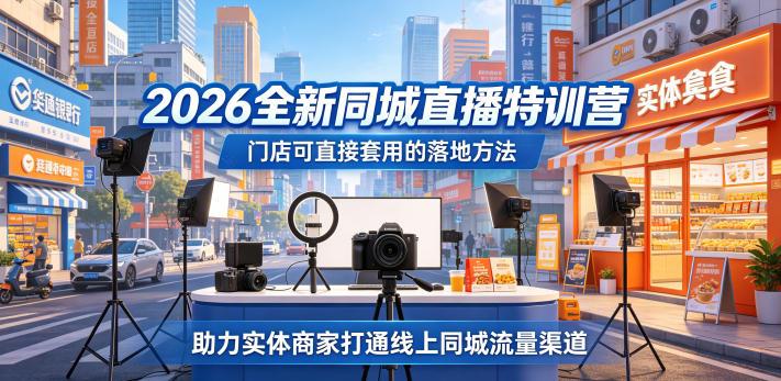 2026全新同城直播特训营，门店可直接套用的落地方法，助力实体商家打通线上同城流量渠道 图1