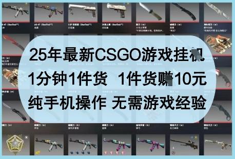 25年最新CSGO游戏挂G,1分钟1件货,1件货挣10元,纯手机操作,无需游戏经验【揭秘】 图1