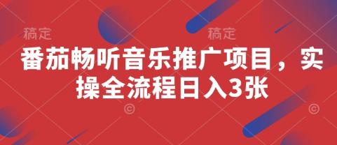 番茄畅听音乐推广项目，实操全流程日入3张 图1