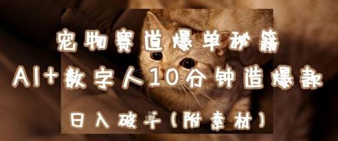 宠物赛道爆单秘籍:AI+数字人10分钟造爆款,日入1k 图1