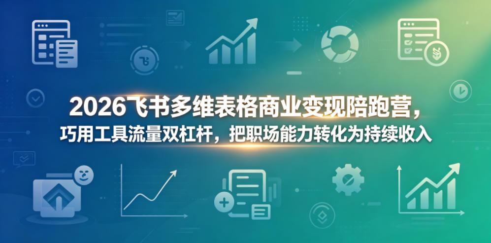 2026飞书多维表格商业变现陪跑营，巧用工具流量双杠杆，把职场能力转化为持续收入 图1
