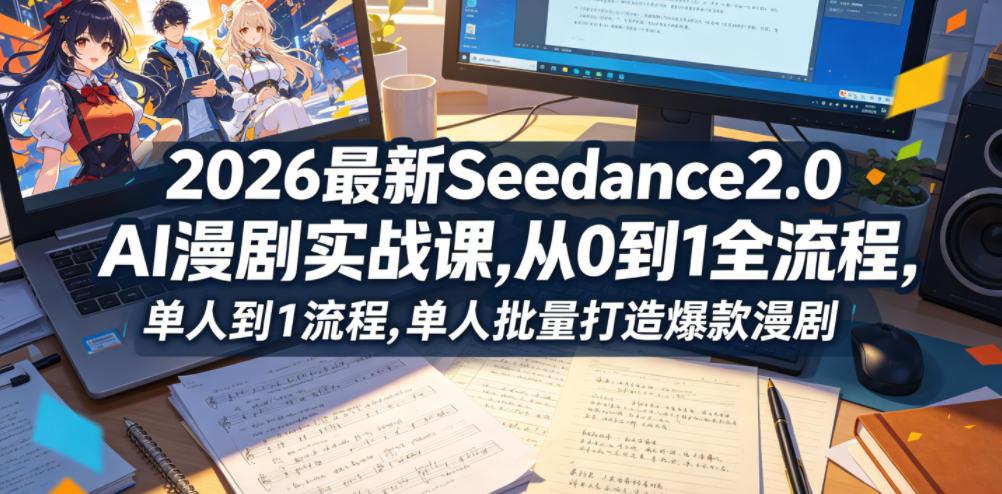 2026最新Seedance2.0 AI漫剧实战课,，从0到1全流程，单人批量打造爆款漫剧 图1