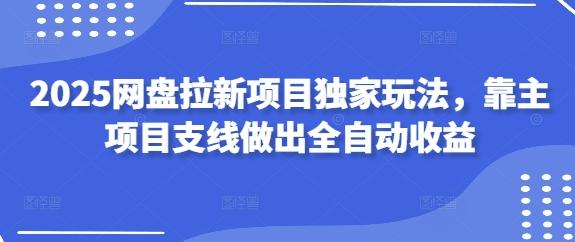 2025网盘拉新项目独家玩法，靠主项目支线做出全自动收益 图1